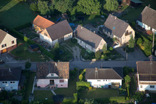 Scheibenhard in the state Bas-Rhin, France viewn from the air