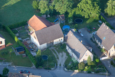 Scheibenhard in the state Bas-Rhin, France seen from a drone