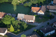 Scheibenhard in the state Bas-Rhin, France from above