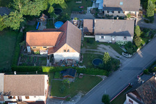 Scheibenhard in the state Bas-Rhin, France from the plane