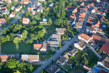 Bird's eye view of Scheibenhard in the state Bas-Rhin, France