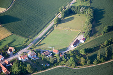 Neewiller-près-Lauterbourg in the state Bas-Rhin, France seen from above