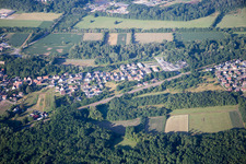 Oberhoffen-sur-Moder in the state Bas-Rhin, France viewn from the air