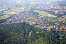Drone recording of Oberhoffen-sur-Moder in the state Bas-Rhin, France