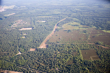 Aerial view of Estienne Quarter in Oberhoffen-sur-Moder in the state Bas-Rhin, France
