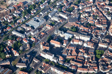 Aerial photograpy of Museum building ensemble Musee Place Dr Albert Schweitzer in Haguenau in Grand Est, France