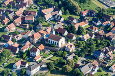 Church building in the village of in Lampertsloch in Grand Est, France