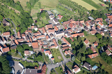 Cleebourg in the state Bas-Rhin, France seen from above