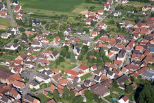 Steinseltz in the state Bas-Rhin, France from above