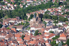 Wissembourg in the state Bas-Rhin, France from a drone
