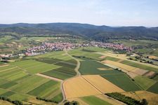 Aerial view of District Schweigen in Schweigen-Rechtenbach in the state Rhineland-Palatinate, Germany