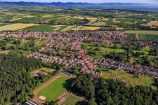 TuS 1908 Schaidt stadium and sports hall in the district Schaidt in Wörth am Rhein in the state Rhineland-Palatinate, Germany from above