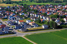 Aerial view of New development area Im Holderbusch in Minfeld in the state Rhineland-Palatinate, Germany