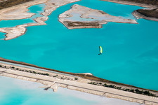 Oblique view of Brown - white salt fields for salt production in Rosières-aux-Salines in the state Meurthe et Moselle, France
