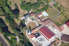 Aerial view of Palace Chateau d'Adomenil in Rehainviller in Grand Est, France
