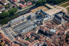 Aerial view of Building complex in the park of the castle Schloss Luneville in Luneville in Grand Est, France