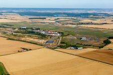 Runway and taxiway of the Chambley Planet'Air airfield in Saint-Julien-les-Gorze in Saint-Julien-lès-Gorze in the state Meurthe et Moselle, France