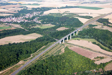 Railway bridge building to route the train tracks of TGV route in Thiaucourt-Regnieville in Grand Est, France