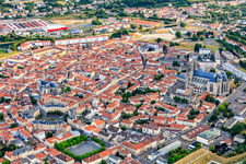 Historic city center from the south in Toul in the state Meurthe et Moselle, France
