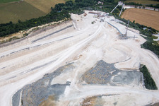 Site and Terrain of overburden surfaces Cement opencast mining Novacarb in Pagny-sur-Meuse in Grand Est, France