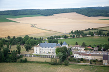 Aerial view of Montbras in Taillancourt in the state Meuse, France