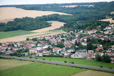 Vaucouleurs in the state Meuse, France from the plane