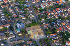 Aerial view of Community Kindergarten "Flea Circus in Bellheim in the state Rhineland-Palatinate, Germany