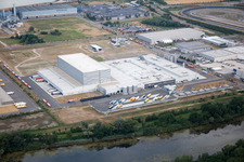 Oberwald industrial area in Wörth am Rhein in the state Rhineland-Palatinate, Germany from above