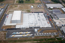 Drone image of Oberwald industrial area in Wörth am Rhein in the state Rhineland-Palatinate, Germany