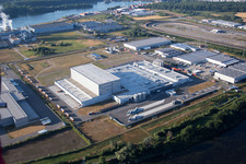 Oberwald industrial area in Wörth am Rhein in the state Rhineland-Palatinate, Germany from the plane
