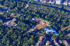 Günther Klotz Anlage, The Festival and Anna-Walch-Haus retirement and nursing home in the district Weststadt in Karlsruhe in the state Baden-Wuerttemberg, Germany