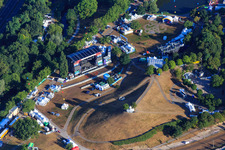 Mount Klotz at The Festival in the Günther Klotz complex in the district Südweststadt in Karlsruhe in the state Baden-Wuerttemberg, Germany out of the air