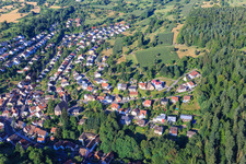 View of the town from the northeast in the district Grünwettersbach in Karlsruhe in the state Baden-Wuerttemberg, Germany