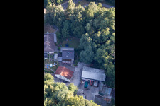 Hohenwettersbacherstraße 38 , "open youth workshop Karlsruhe" at the quarry in the district Grünwettersbach in Karlsruhe in the state Baden-Wuerttemberg, Germany from the drone perspective