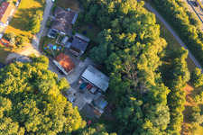 Hohenwettersbacherstraße 38 , "open youth workshop Karlsruhe" at the quarry in the district Grünwettersbach in Karlsruhe in the state Baden-Wuerttemberg, Germany from a drone