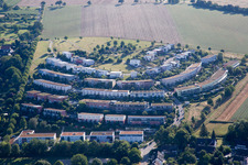 Aerial photograpy of District Hohenwettersbach in Karlsruhe in the state Baden-Wuerttemberg, Germany