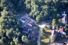 Hohenwettersbacherstraße 38 , "open youth workshop Karlsruhe" at the quarry in the district Grünwettersbach in Karlsruhe in the state Baden-Wuerttemberg, Germany seen from above