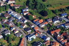 Aerial view of At the Lindenbrunnen with Cleanworld24 in the district Schluttenbach in Ettlingen in the state Baden-Wuerttemberg, Germany