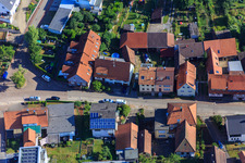 Oblique view of Long Street in the district Schluttenbach in Ettlingen in the state Baden-Wuerttemberg, Germany