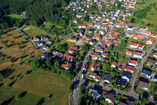 View of the town from the east in the district Schluttenbach in Ettlingen in the state Baden-Wuerttemberg, Germany