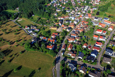 Aerial view of View of the town from the east in the district Schluttenbach in Ettlingen in the state Baden-Wuerttemberg, Germany
