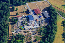 Palatinum landscape and garden design in Hagenbach in the state Rhineland-Palatinate, Germany seen from above