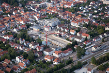 Aerial view of In the city center" New building of RiBa GmbH between Bismarck- and Gartenstr in Kandel in the state Rhineland-Palatinate, Germany