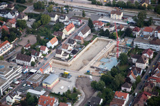 Aerial view of Construction site for City Quarters Building 'Im Stadtkern' in Kandel in the state Rhineland-Palatinate, Germany