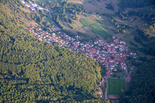 Aerial view of District Gräfenhausen in Annweiler am Trifels in the state Rhineland-Palatinate, Germany