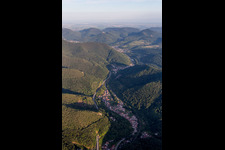 Village on the river bank areas of Queich in Rinnthal in the state Rhineland-Palatinate, Germany