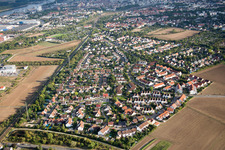 Aerial view of District Neuhausen in Worms in the state Rhineland-Palatinate, Germany