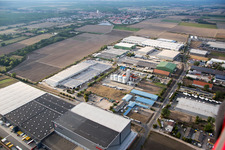 Aerial view of Bosch in the district Rheindürkheim in Worms in the state Rhineland-Palatinate, Germany