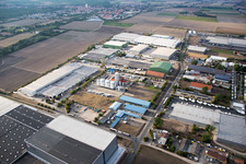 Aerial photograpy of Bosch in the district Rheindürkheim in Worms in the state Rhineland-Palatinate, Germany