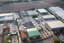 Industrial area North on the Rhine in the district Rheindürkheim in Worms in the state Rhineland-Palatinate, Germany
